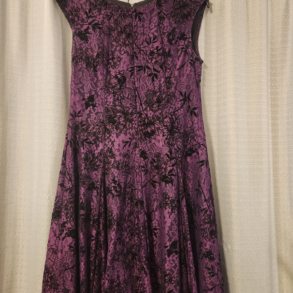 Danny & Nicole Purple A-Line Maxi Dress with Sweetheart Neckline